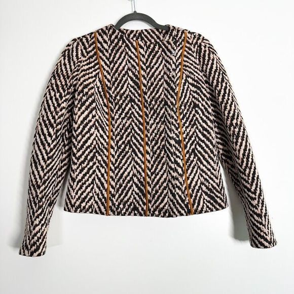 Giorgio Armani Chevron Embroidered Jacket Womens Classic RARE‎ Designer 40/8 NWT - Picture 3 of 11
